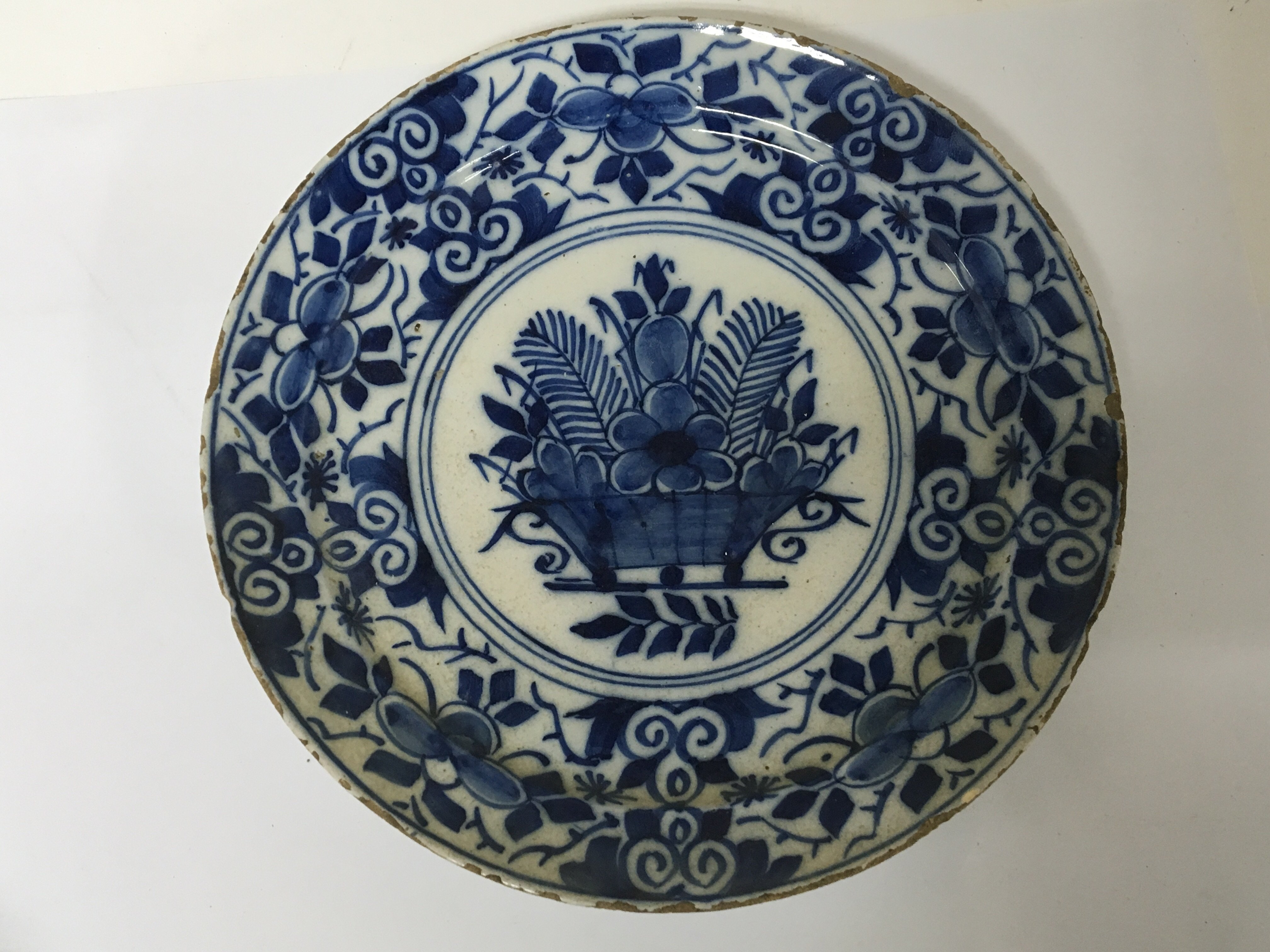 An 18th century Dutch or English blue and white De