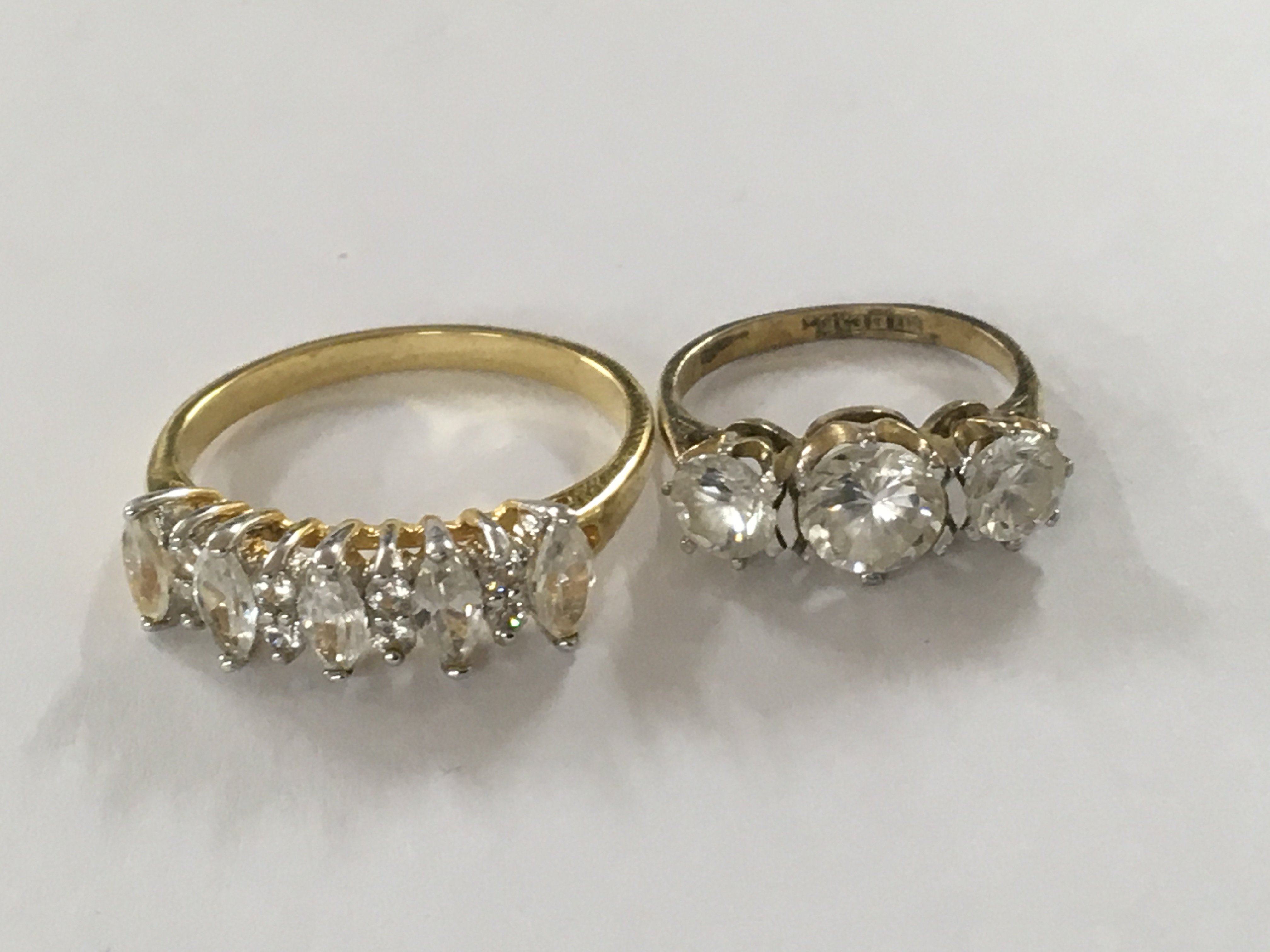 Two dress rings including silver gilt