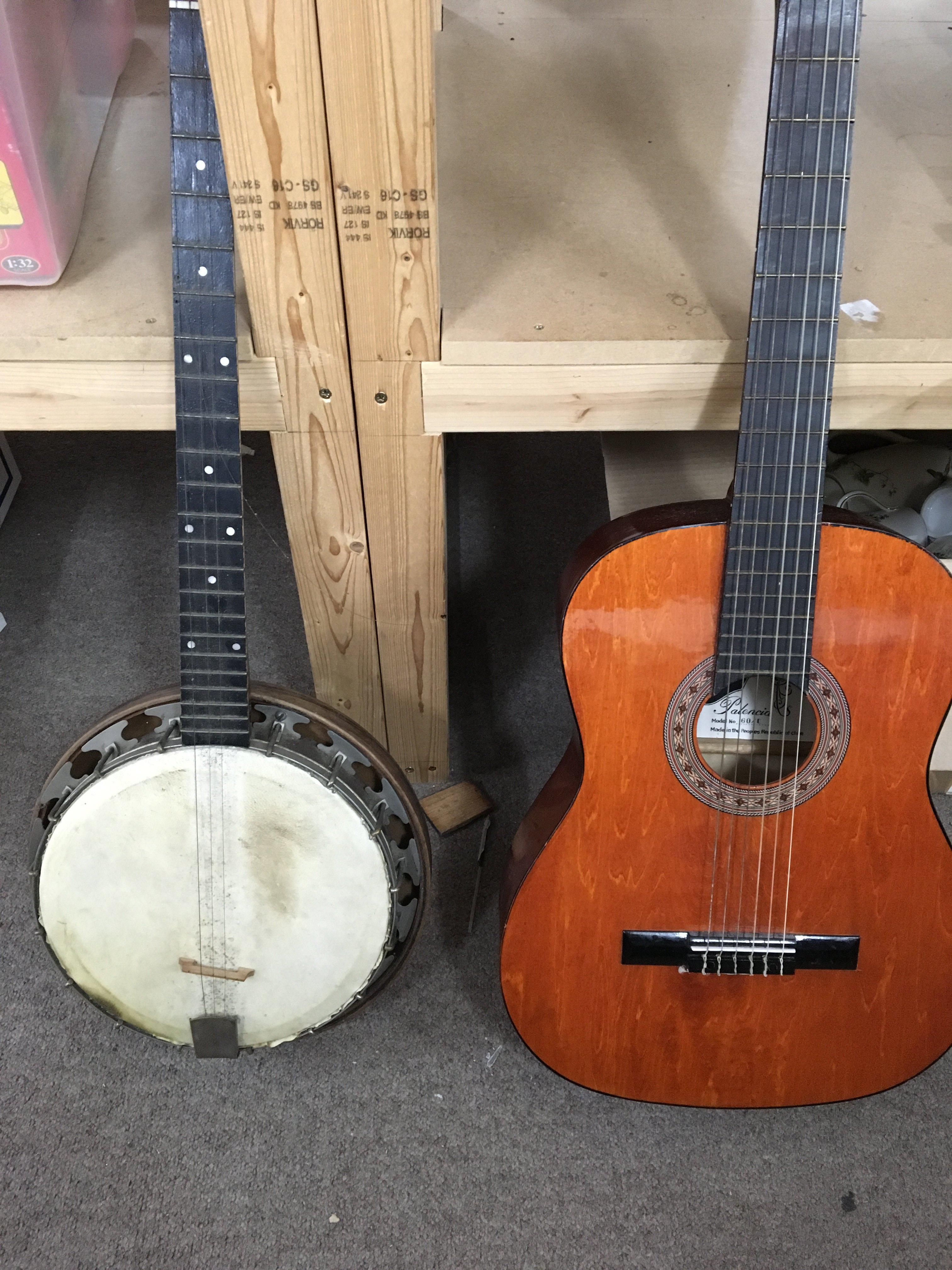 A banjo and guitar