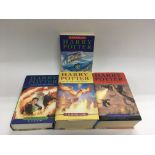 Four Harry Potter books comprising three First Edi