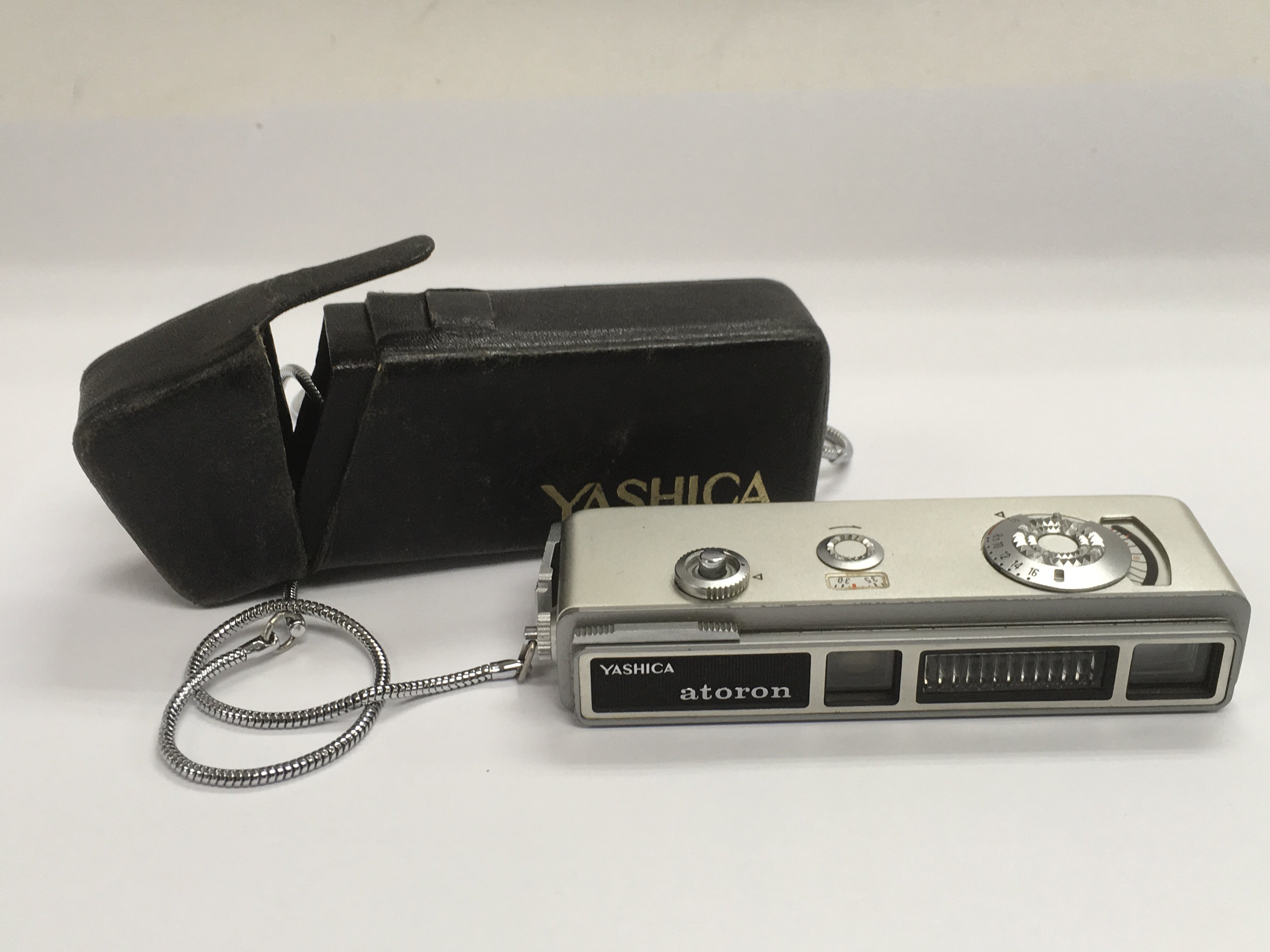 A Yashica Atoron mini spy camera.