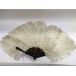 A vintage ostrich feather hand fan.