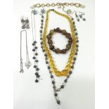 A small group of costume jewellery including a 14k