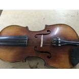 A unmarked violin in a fitted case