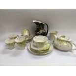 An Art Deco style Sunderland ware tea set and a Gr