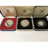 Three royal mint silver proof coins