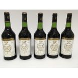 Five bottles of wine Chateau Gruaud-Larose 1977. G