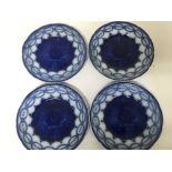 A set of four rare Victorian flow blue plates the