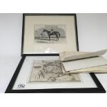 A framed 19th Century Print Of the racehorse Kings