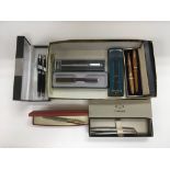 A collection of various pens comprising mainly Par