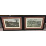 Two, large framed late Victorian hunting prints.Ap