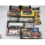 A collection of boxed Diecast Buses, including EFE