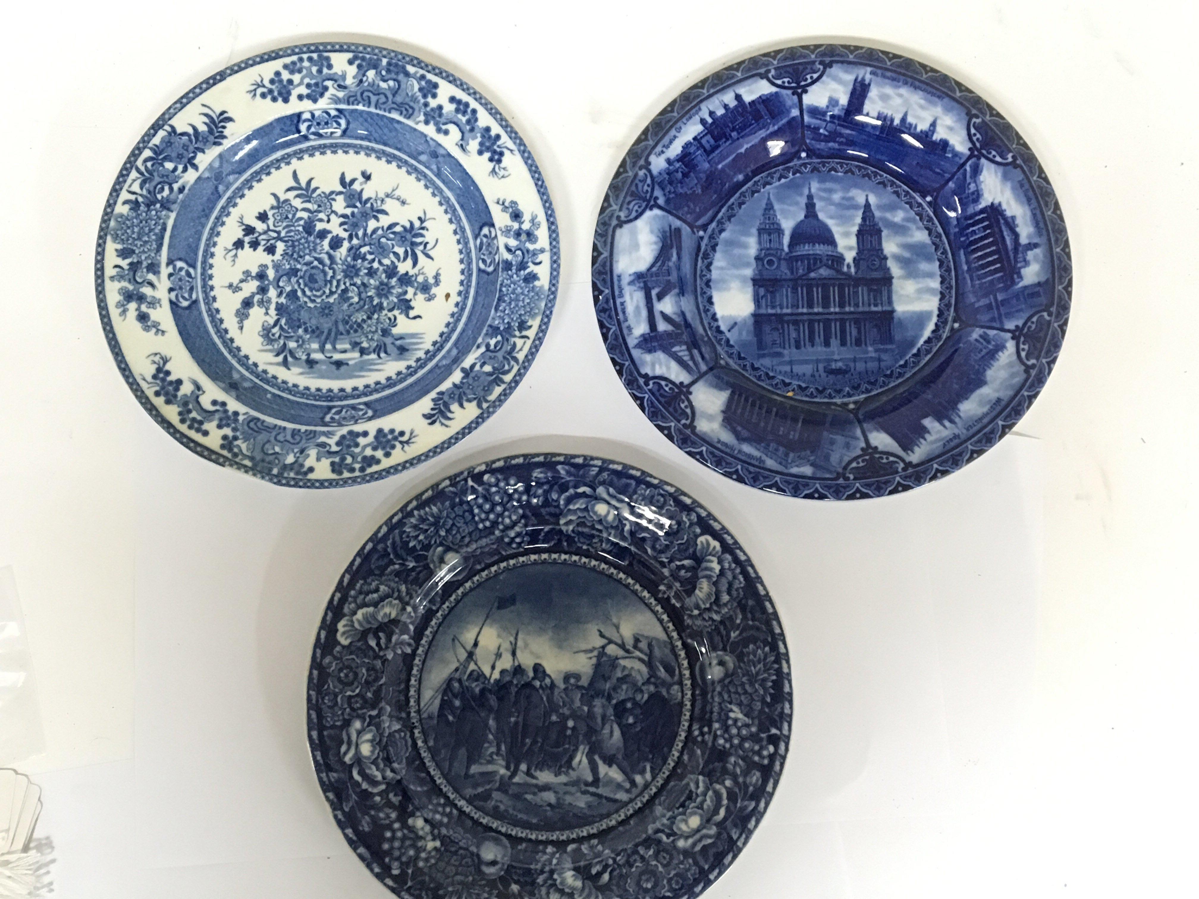 Three quality 19th century English blue and white