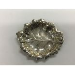 A small silver dish in the form of a leaf, Birming