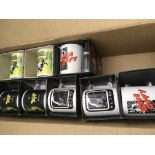 A collection of boxed official mugs including DC c