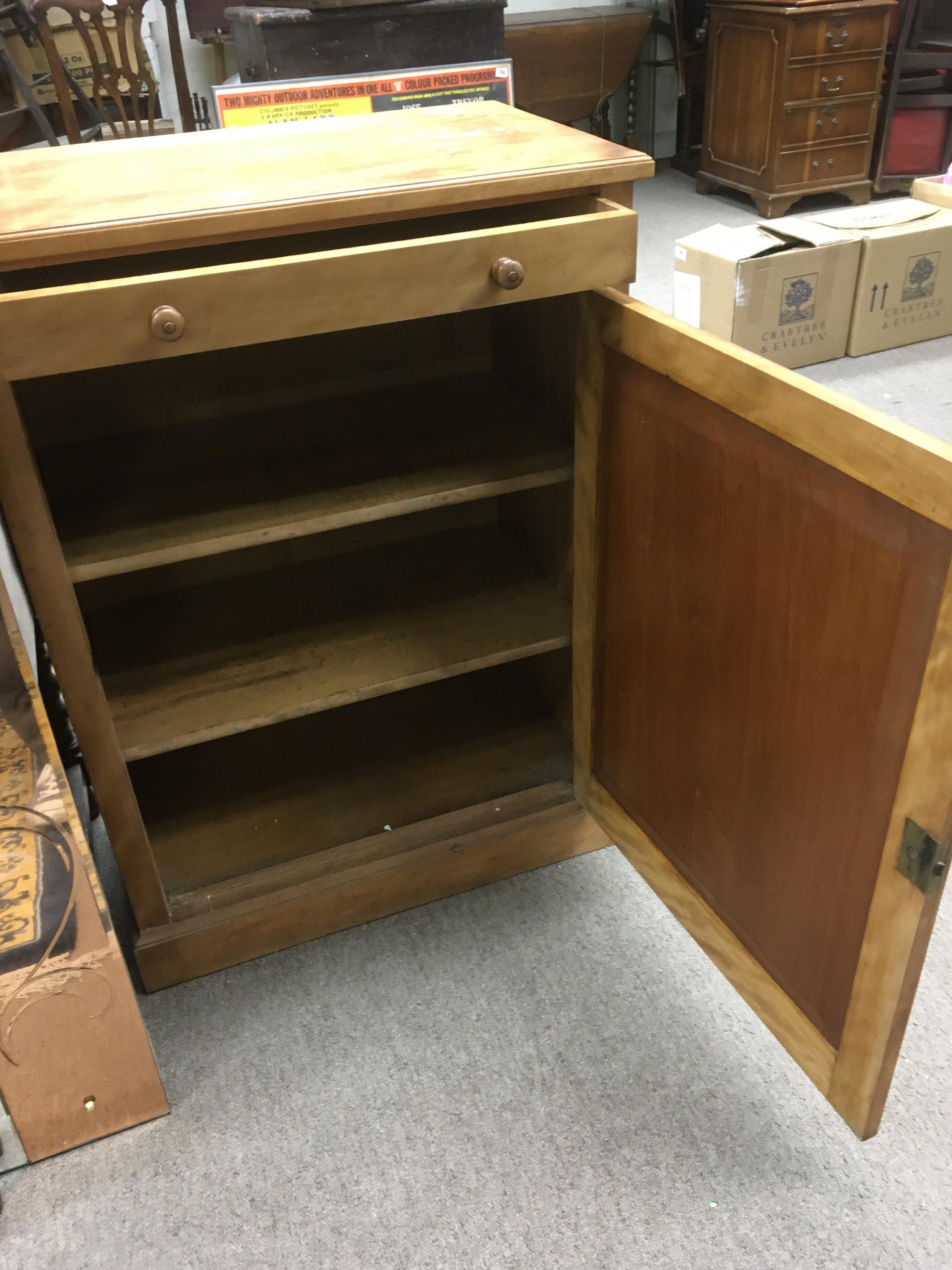 A satinwood cabinet buy Holland & Sons, approx 67cm x 91cm x 41cm. - Image 2 of 3