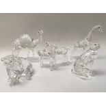 Five large boxed Swarovski animals including a cam