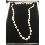 A vintage necklace of baroque cultured pearls with