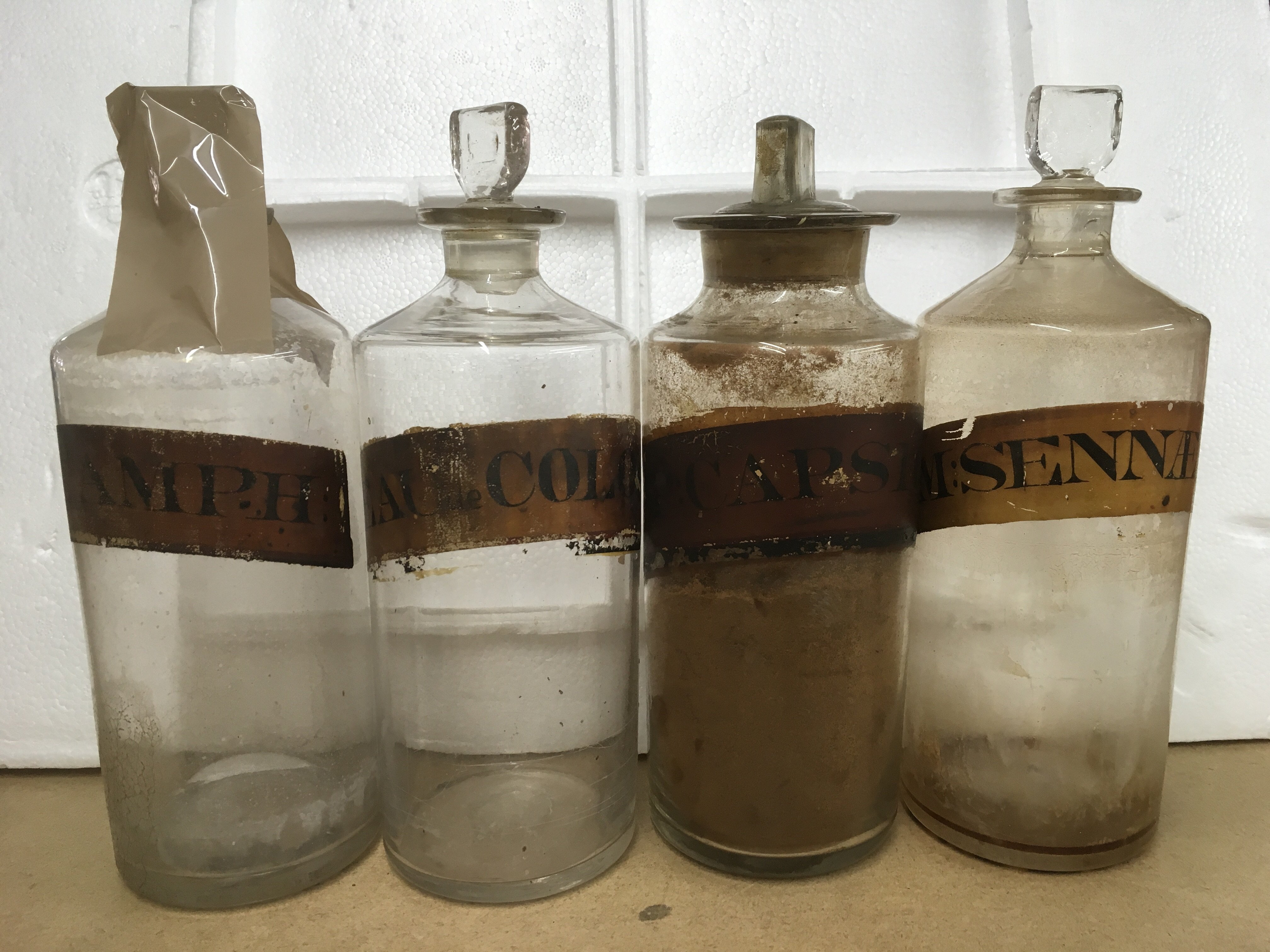 Eight Victorian apothecary bottles, all labelled. - Image 2 of 2