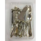 A collection of silver plated cutlery, some with m