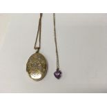 Two pendants on 9 ct gold chains