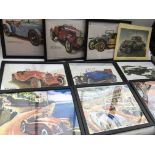 A collection of pictures of vintage cars and racin