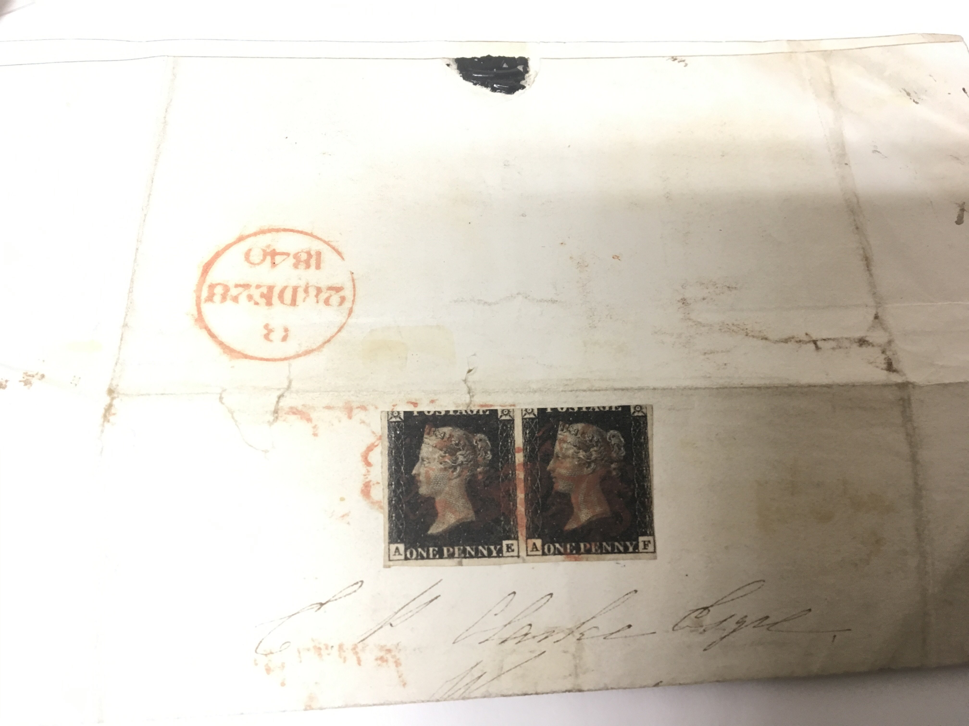 Two Examples of Early British postal History 1840.