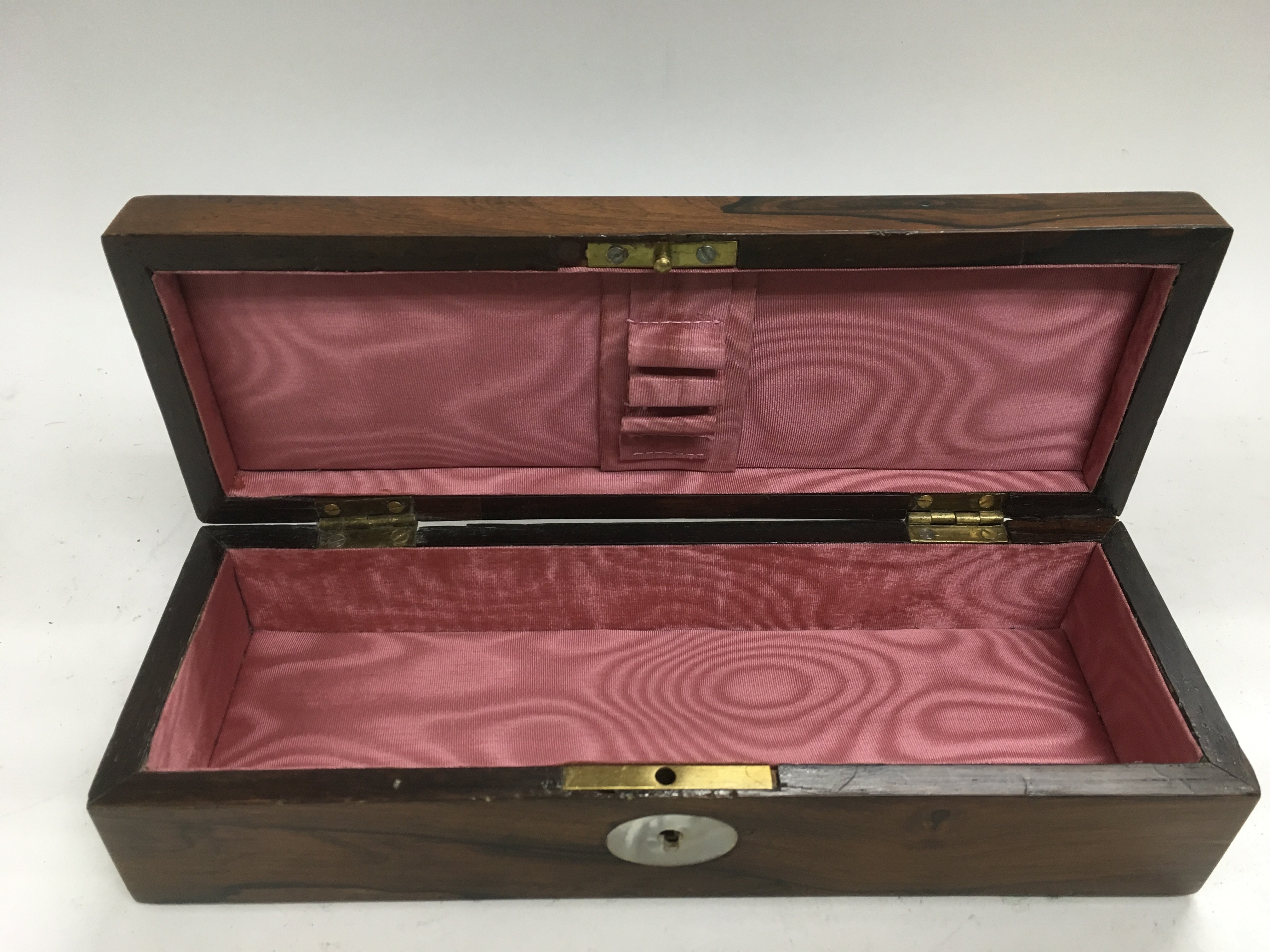 A rosewood box inlaid with mother of pearl and wit - Image 2 of 2