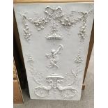 A 20th Century neo classical style plaque with medallion to the reverse, approx 53cm x 91cm.