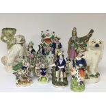A collection of 19th century Staffordshire figures