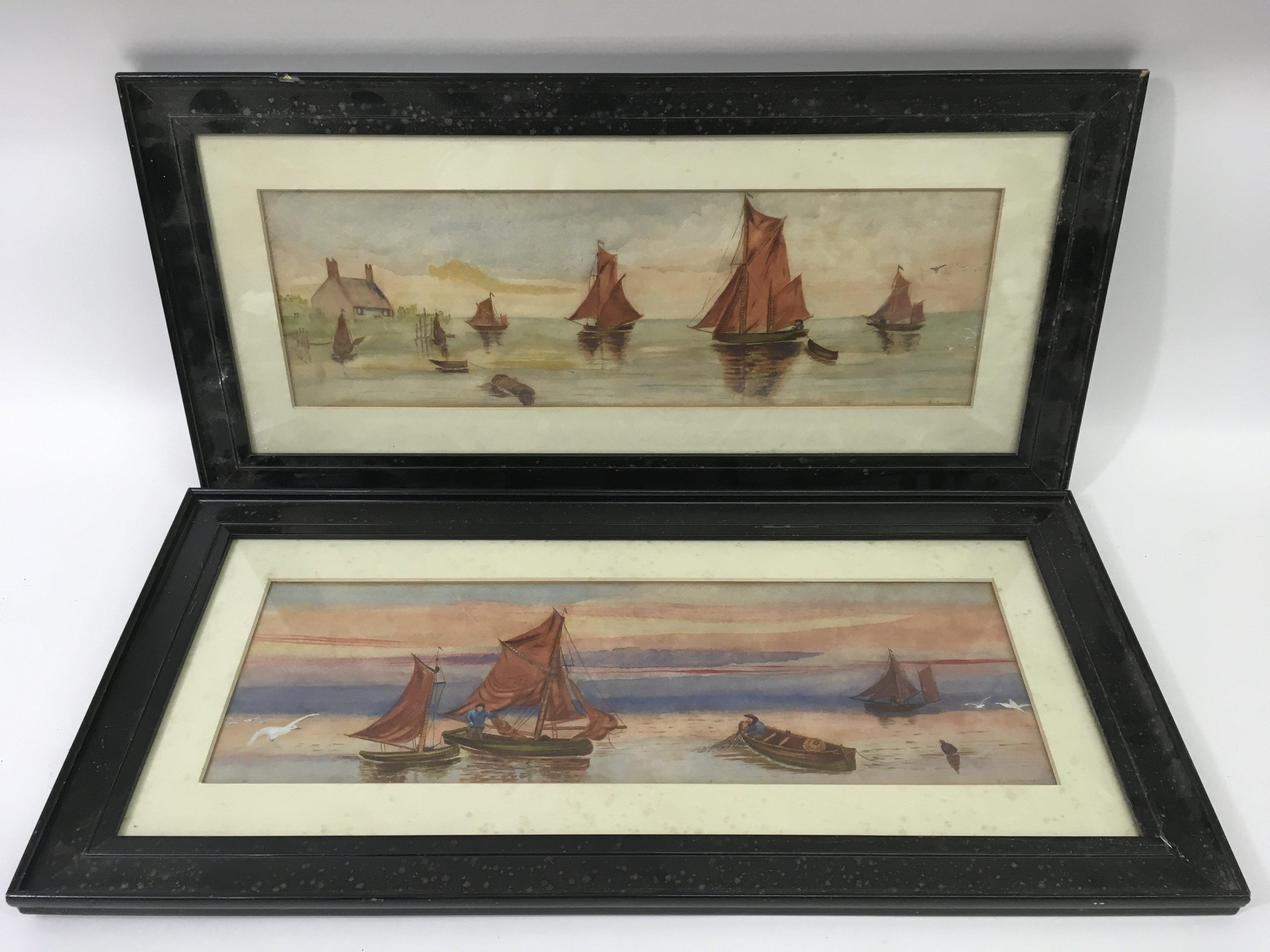 A pair of Edwardian watercolours depicting sailing