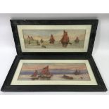 A pair of Edwardian watercolours depicting sailing