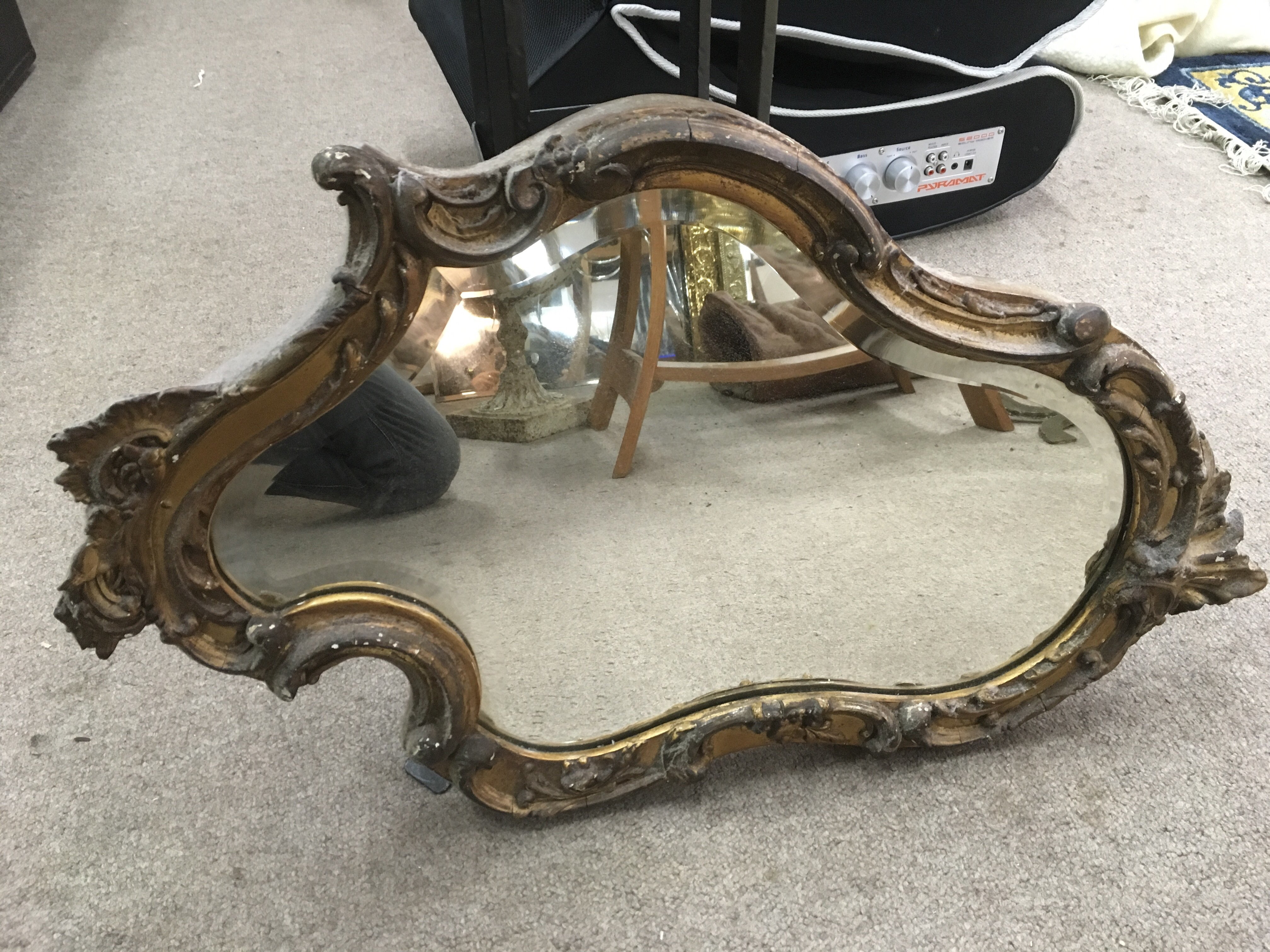 Two Italian style mirrors with swept frames. - Image 2 of 2