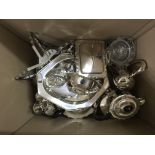 A box of silver plated ware various
