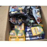 A box containing various carded or boxed toys incl