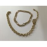 A 9 ct gold necklace and bracelet 14 grams approx