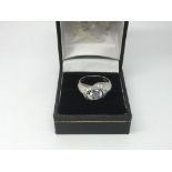 A silver and CZ ring, approx 4.8g and approx size