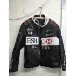 A leather motorbike jacket, size large - NO RESERV