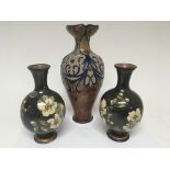 A Lambeth Doulton stoneware vase by Frank Butler H