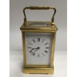 A French brass repeater carriage clock.