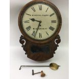 A W. Highfield and Son, carved wood wall clock.App
