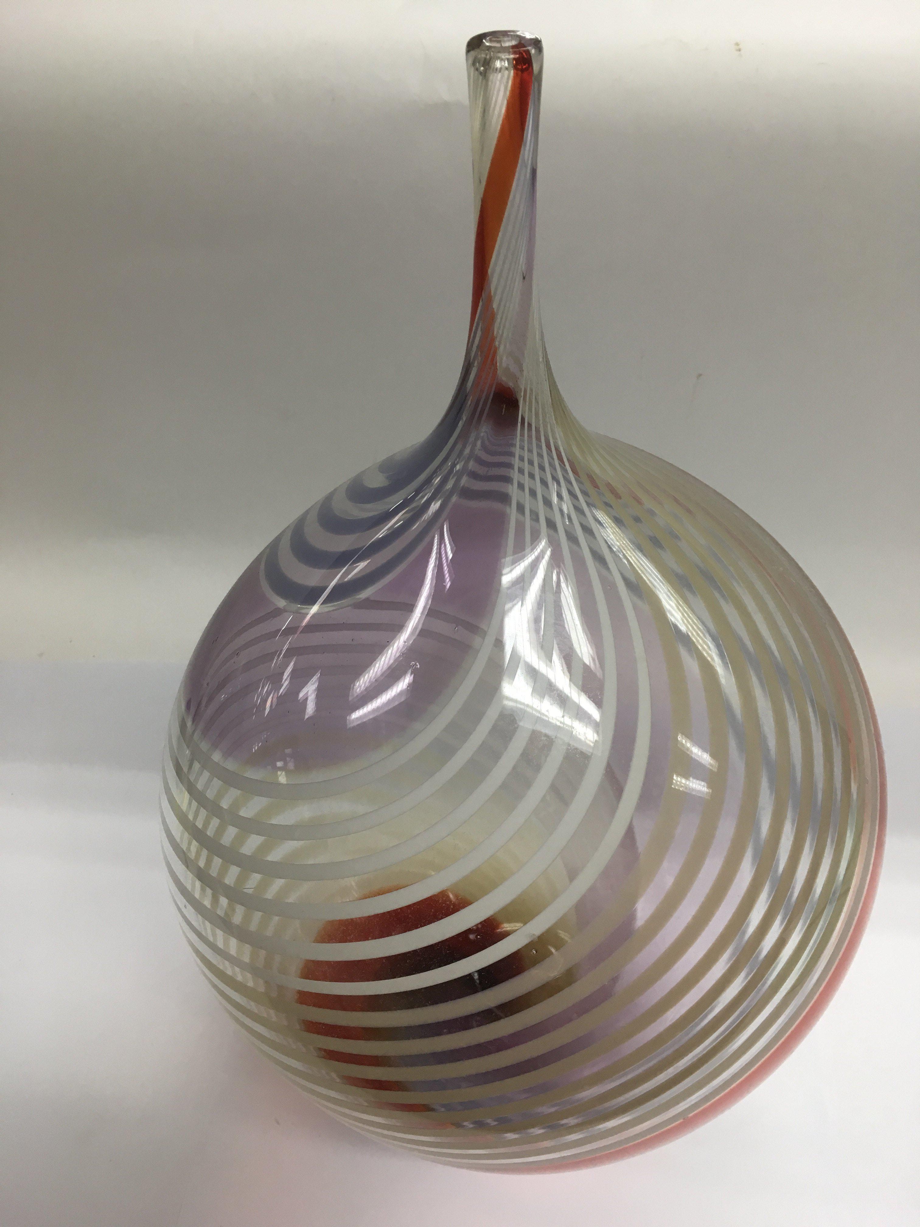 A large hand blown art glass ornamental vase, approx height 46cm.