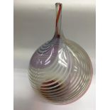 A large hand blown art glass ornamental vase, approx height 46cm.