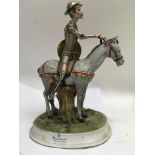 A capodimonte figure figure on horse back - NO RES