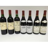 Seven bottles of wine comprising a bottle of Chate