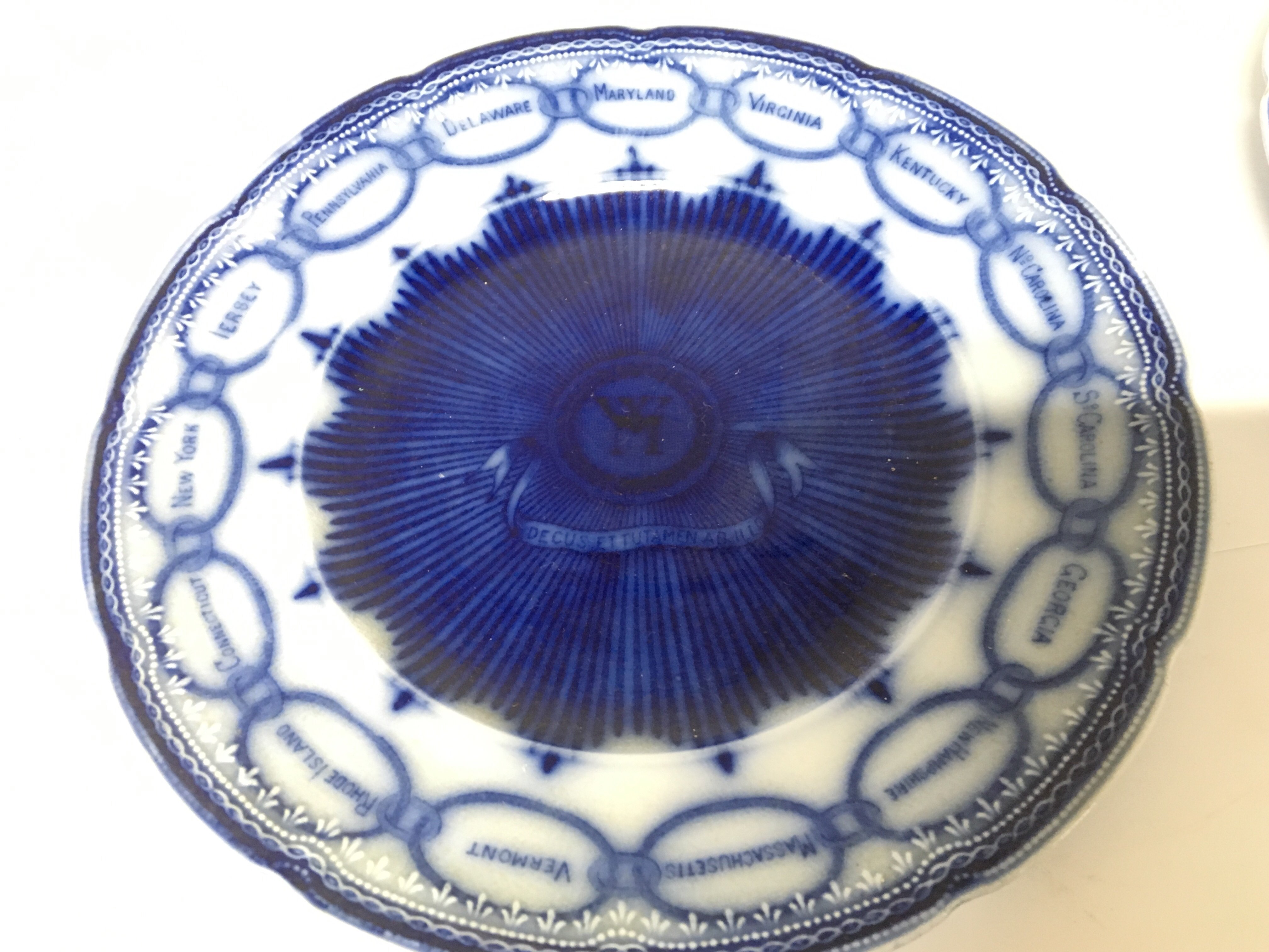 A set of four rare Victorian flow blue plates the - Image 2 of 3