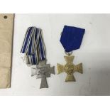 A German WW2 silver mother's Cross and an officers