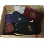 A box containing proof and commemorative world coi