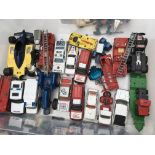 A box of playworn Diecast vehicles including Corgi, Matchbox, etc all loose - NO RESERVE