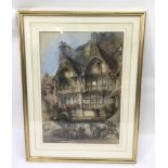 A framed watercolour by Thomas Colman Dibdin, (1810-1893), 'A Street in Northern France'.Signed